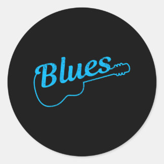 Blues Muziek Gitarist Gitarist Ronde Sticker