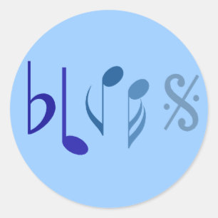Blues Muzieknoten Sticker