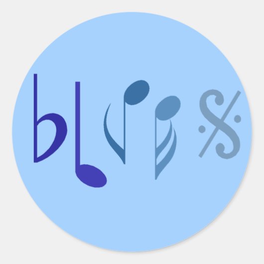Blues Muzieknoten Sticker (Voorkant)