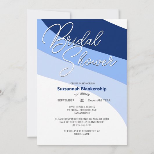 Blues Navy Carolina Robins Egg Horizontal Streams Kaart (Voorkant)