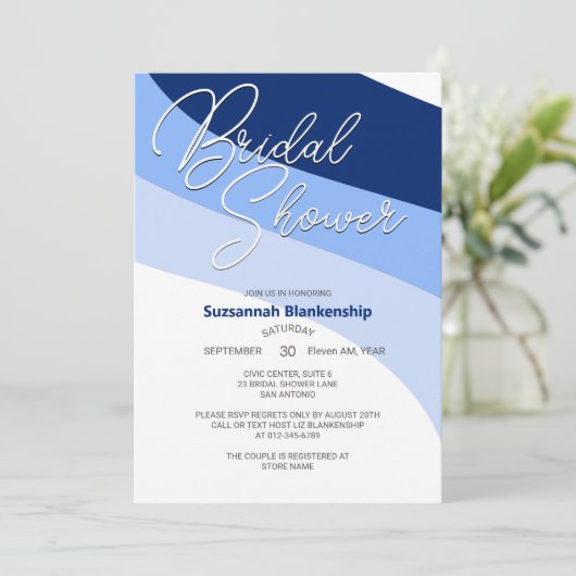 Blues Navy Carolina Robins Egg Horizontal Streams Kaart (Staand voorkant)