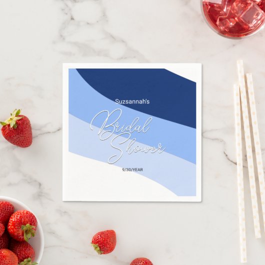 Blues Navy Carolina Robins Egg Horizontal Streams Servet (Insitu)