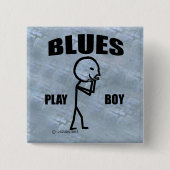 Blues Play Boy Vierkante Button 5,1 Cm (Voorkant)