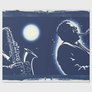 Blues Saxofonist Pop Art Musici Muziek Cadeaupapier