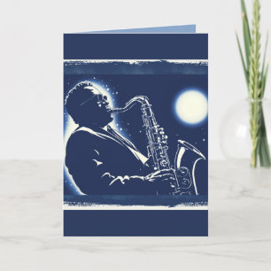 Blues Saxofonist Pop Art Musici Muziek Kaart