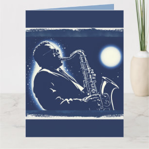 Blues Saxofonist Pop Art Musici Muziek Kaart