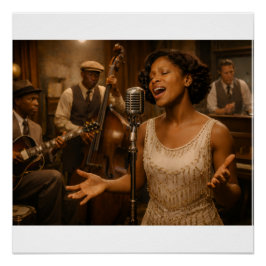 Blues Singer’s First Record Recording Perfect Poster