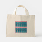 Blues ski's op roze achtergrond mini tote bag (Achterkant)