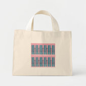 Blues ski's op roze achtergrond mini tote bag (Voorkant)
