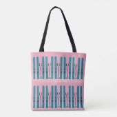 Blues ski's op roze achtergrond tote bag (Achterkant)