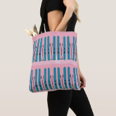 Blues ski's op roze achtergrond tote bag (Dichtbij)