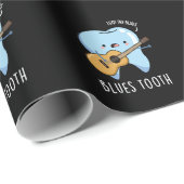 Blues Tooth Funny Dental Music Pun Dark BG Cadeaupapier (Rol Hoek)