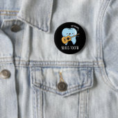 Blues Tooth Funny Dental Music Pun Dark BG Ronde Button 5,7 Cm (In situ)