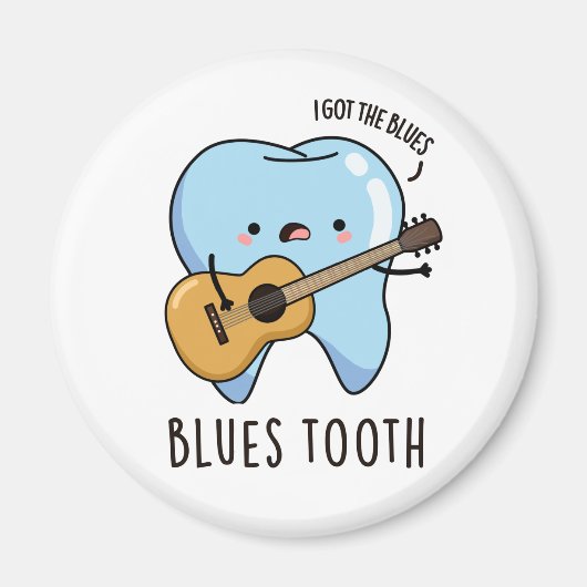 Blues Tooth Funny Dental Music Pun Magneet (Voorkant)