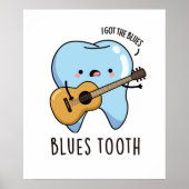 Blues Tooth Funny Dental Music Pun Poster (Voorkant)