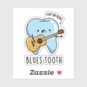 Blues Tooth Funny Dental Music Pun Sticker (Vel)
