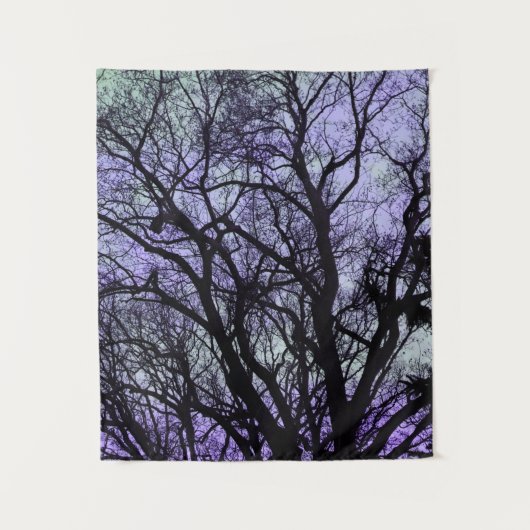 Blues Tree Shadows Forest tinten Wandkleed (Voorkant)