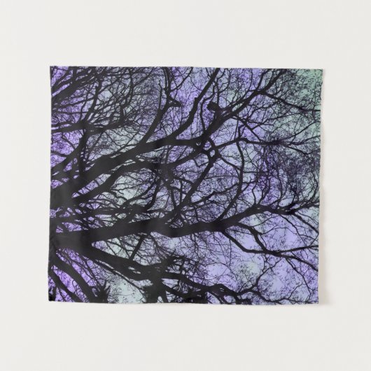 Blues Tree Shadows Forest tinten Wandkleed (Voorkant (horizontaal))