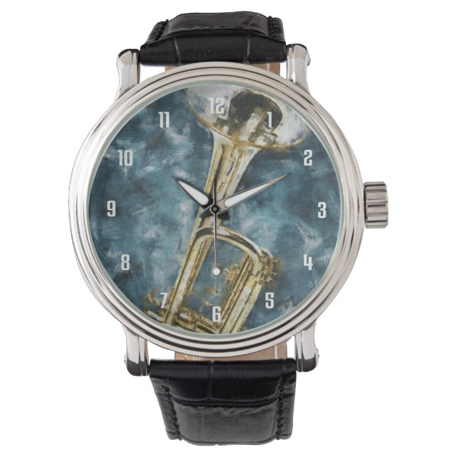 Blues Trumpet Horloge (Voorkant)