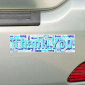 Blues Typography Multilingual Dankuwel Bumpersticker (Op auto)