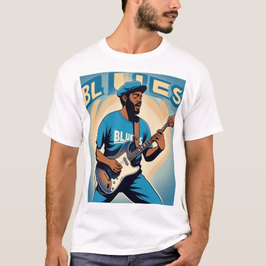 Blues Vibe T-Shirt: Voel het ritme T-shirt (Voorkant)
