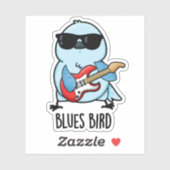 Blues Vogel Grappige Blauwe Vogel Woordspeling Sticker (Vel)