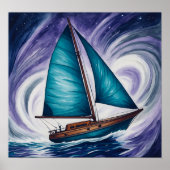 BlueSailBoat Poster (Voorkant)