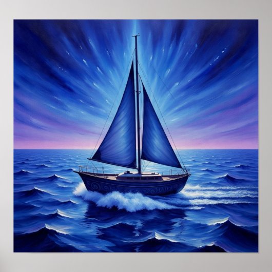 BlueSailBoat Poster (Voorkant)