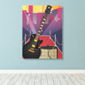 Bluesgitaar Canvas Afdruk (Insitu (Houten vloer))