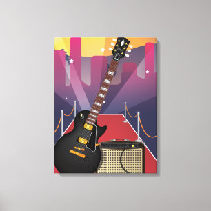 Bluesgitaar Canvas Afdruk