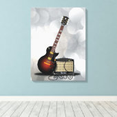 Bluesgitaar Canvas Afdruk (Insitu (Houten vloer))