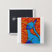 BlueSiamese Vierkante Button 5,1 Cm (Voorkant /achterkant)