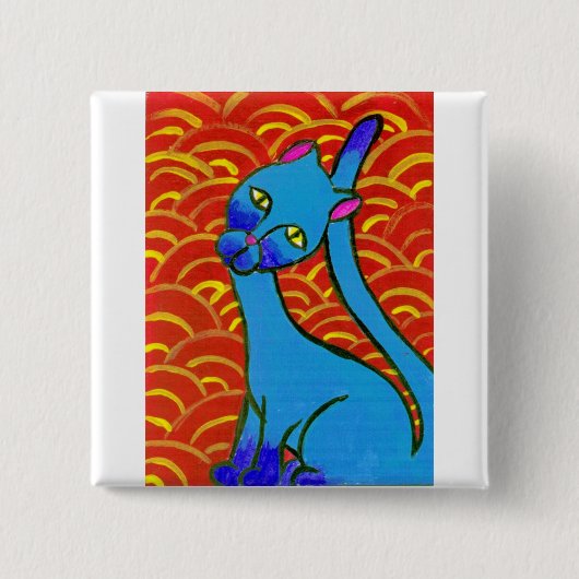 BlueSiamese Vierkante Button 5,1 Cm (Voorkant)