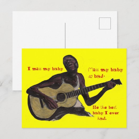 bluesman Ik Mis Mijn Baby vriendje man man Briefkaart (Voorkant / Achterkant)