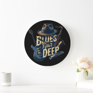 Bluesmuziek Retro Esthetiek Vintage Jazz Grote Klok