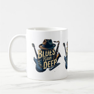 Bluesmuziek Retro Esthetiek Vintage Jazz Koffiemok