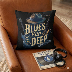 Bluesmuziek Retro Esthetiek Vintage Jazz Kussen
