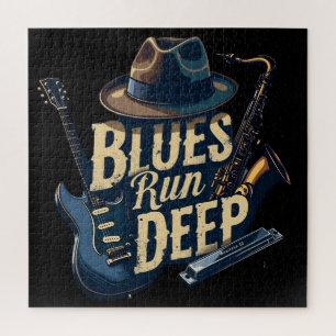 Bluesmuziek Retro Esthetiek Vintage Jazz Legpuzzel