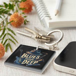 Bluesmuziek Retro Esthetiek Vintage Jazz Sleutelhanger