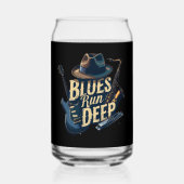 Bluesmuziek retro esthetische  jazz blikvorm glas (Voorkant)
