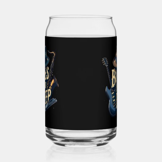 Bluesmuziek retro esthetische  jazz blikvorm glas (Rechts)
