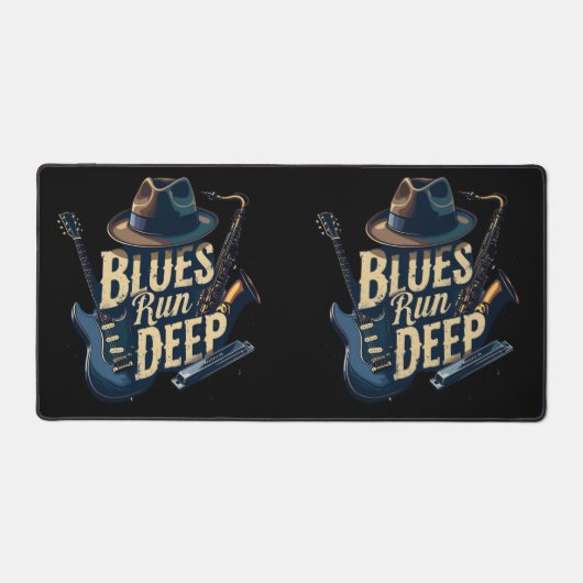 Bluesmuziek retro esthetische  jazz bureaumat (Voorkant)