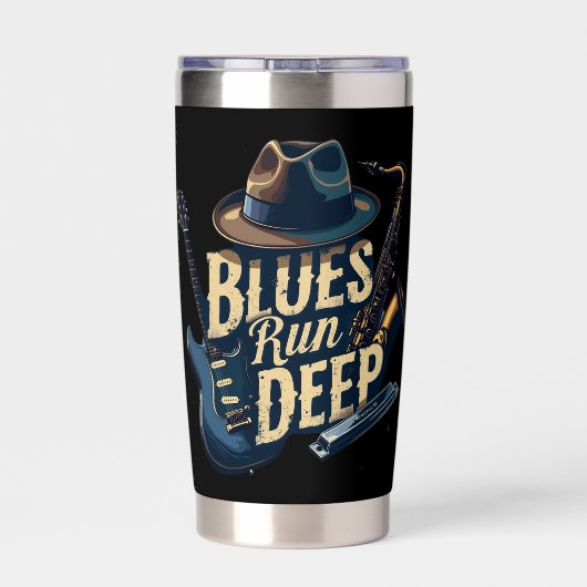 Bluesmuziek retro esthetische  jazz geïsoleerde drinkbeker (Achterkant)