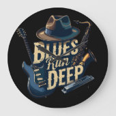 Bluesmuziek retro esthetische  jazz grote klok (Voorkant)