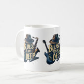 Bluesmuziek retro esthetische  jazz koffiemok (Voorkant links)