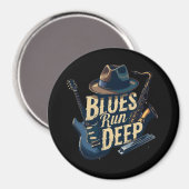 Bluesmuziek retro esthetische jazz magneet (Voorkant / Achterkant)