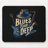 Bluesmuziek retro esthetische jazz muismat (Voorkant)