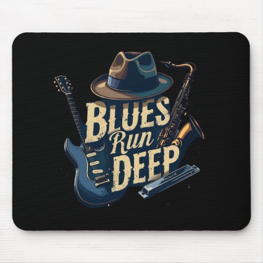 Bluesmuziek retro esthetische  jazz muismat (Voorkant)