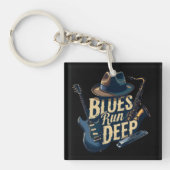 Bluesmuziek retro esthetische  jazz sleutelhanger (Voorkant)