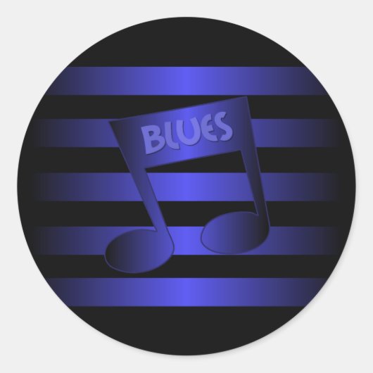bluesmuziek ronde sticker (Voorkant)